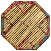 Tavolino da Caffè in Bambù con Dettagli Chindi Multicolore
