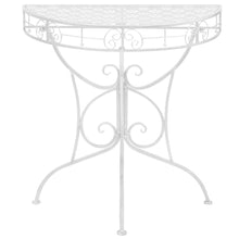 Tavolino Vintage in Metallo Semicircolare 72x36x74 cm Argento