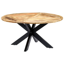 Tavolo da Pranzo Rotondo 150x76cm in Legno Massello di Mango