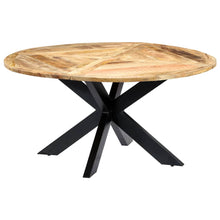 Tavolo da Pranzo Rotondo 150x76cm in Legno Massello di Mango