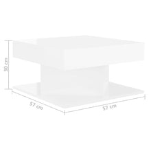 Tavolino da Salotto Bianco Lucido 57x57x30 cm in Truciolato