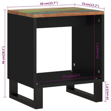 Tavolino Soggiorno 40x31x46 cm Massello Recupero e Multistrato
