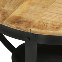 Tavolino Ø 68x43 cm in Legno Massello di Mango e Ferro