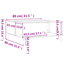 Tavolino Salotto Rovere Sonoma 80x80x36,5 cm Legno Multistrato
