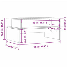 Tavolino Salotto Rovere Sonoma 90x55x42,5 cm Legno Multistrato